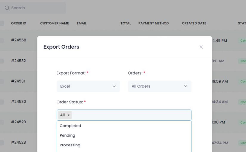 how to export orders from woocommerce?